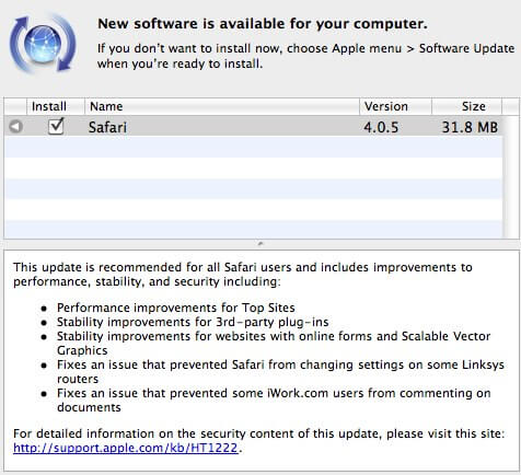 Safari 4.0.5