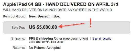 Европейцы покупают iPad на eBay за $5000