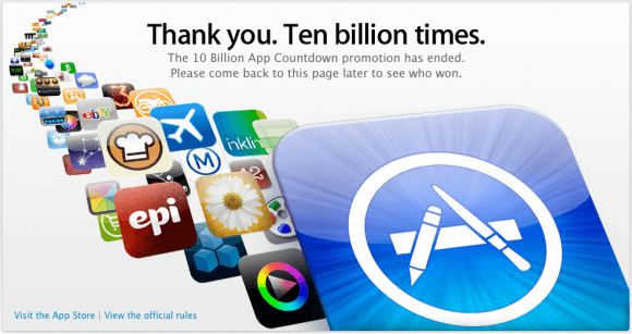 10 миллиарлов загрузок в App Store Appstorethankyou-580x307