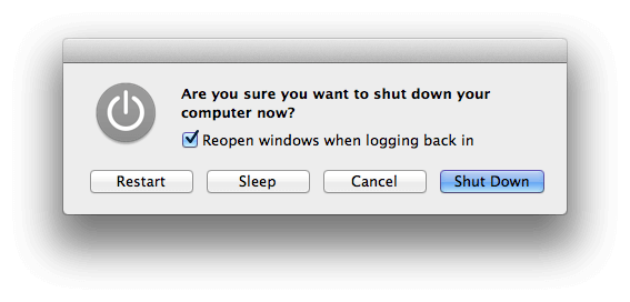 Shutdown Menu Shutdown Menu