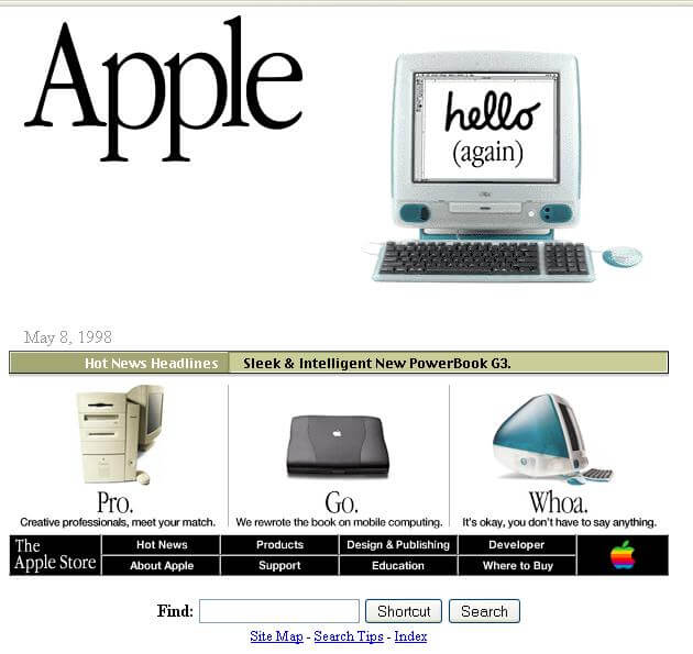 Эволюция Apple.com: 1996 – 2011