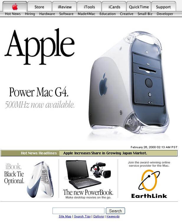 Эволюция Apple.com: 1996 – 2011