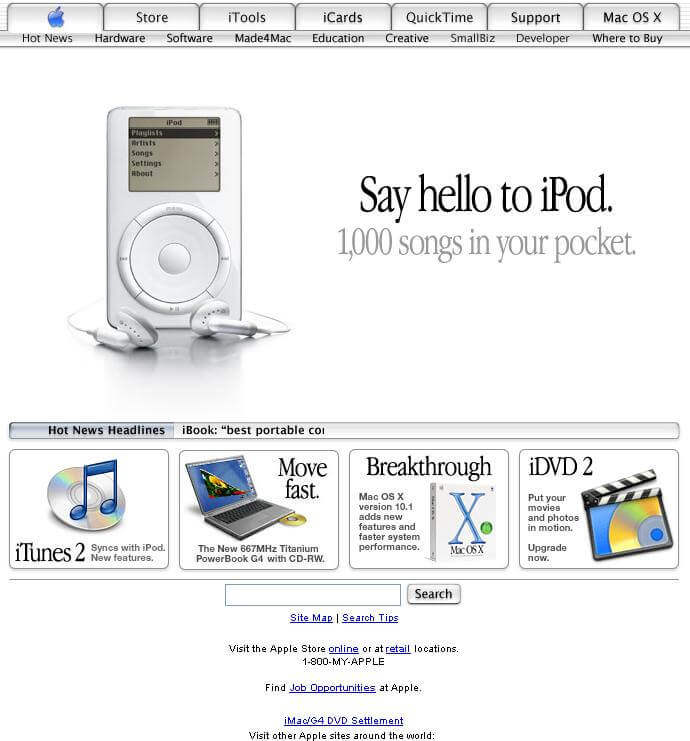 Эволюция Apple.com: 1996 – 2011