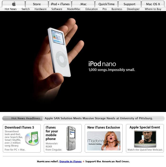 Эволюция Apple.com: 1996 – 2011