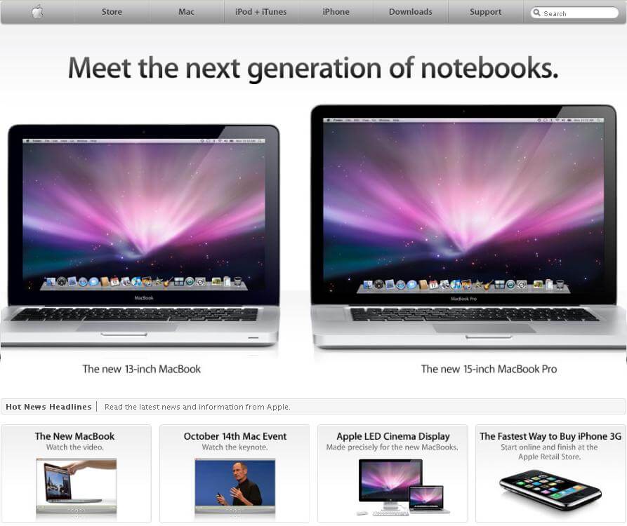 Эволюция Apple.com: 1996 – 2011