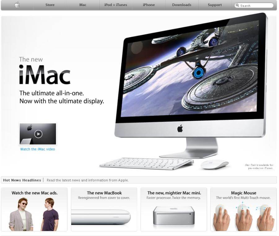 Эволюция Apple.com: 1996 – 2011